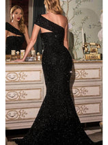 Ladivine by cinderella divine Dresses - Ladivine CD980 One-Shoulder Sequin Gown