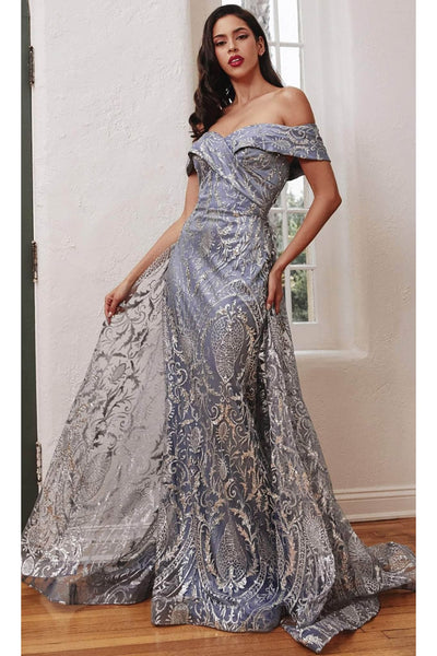 Ladivine by cinderella divine Dresses - Ladivine J836 Glitter Overskirt Cocktail Gown - Prom