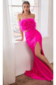 Ladivine C141 - Feather Embellished Two-Piece Gown - Prom