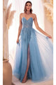 Ladivine C148 - Lace-Up Sweetheart Neck Prom Gown - Prom
