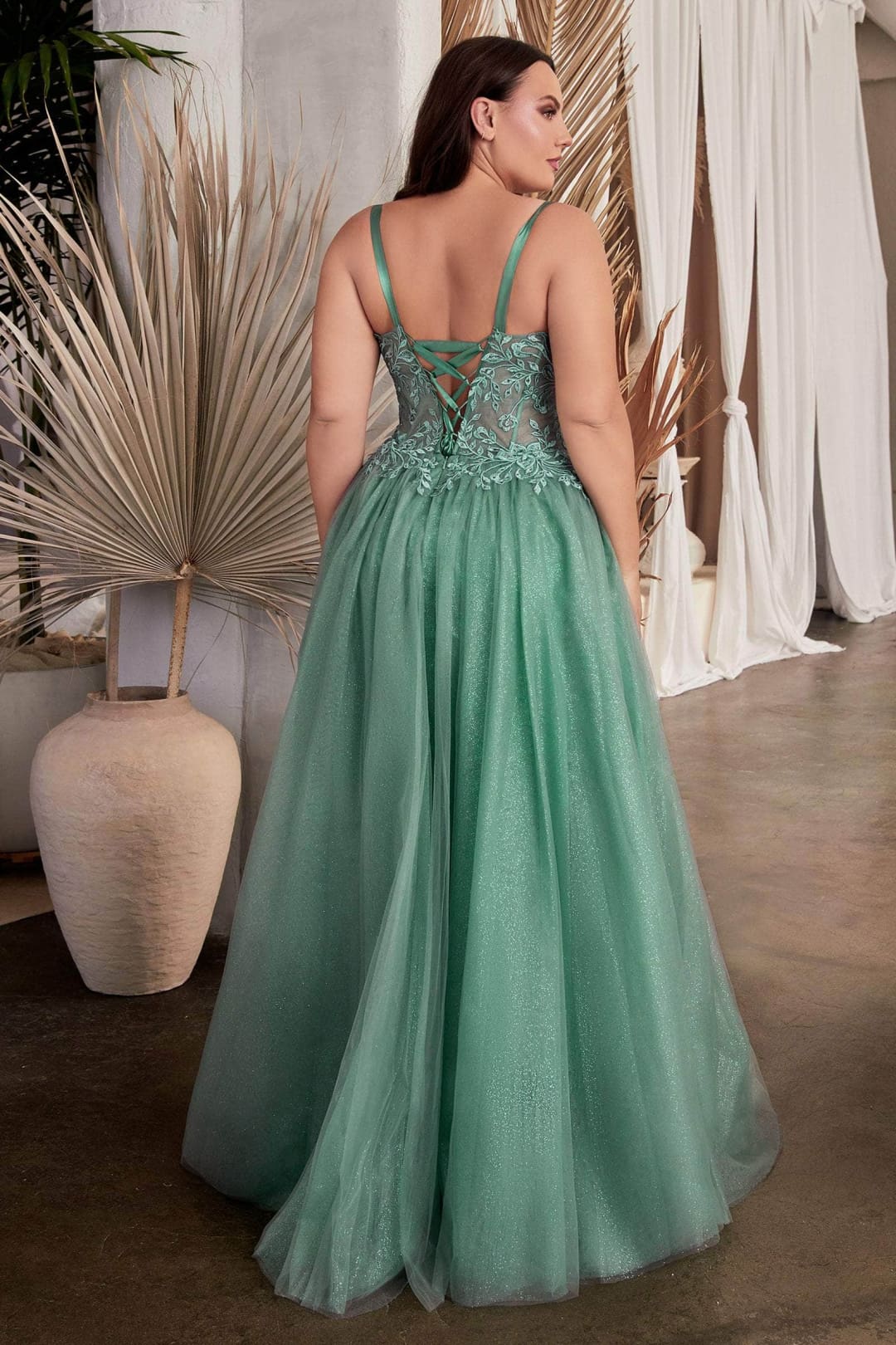 Ladivine C150 - Sweetheart Prom Dress with Foliage Detail - Prom