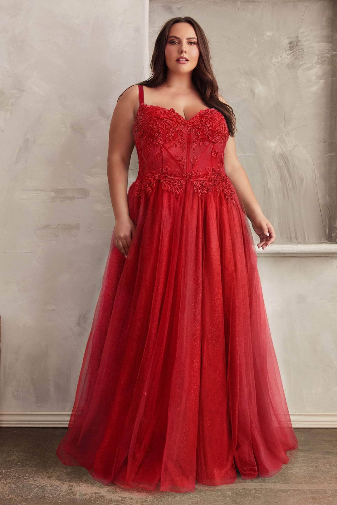 Ladivine C150 - Sweetheart Prom Dress with Foliage Detail - Prom