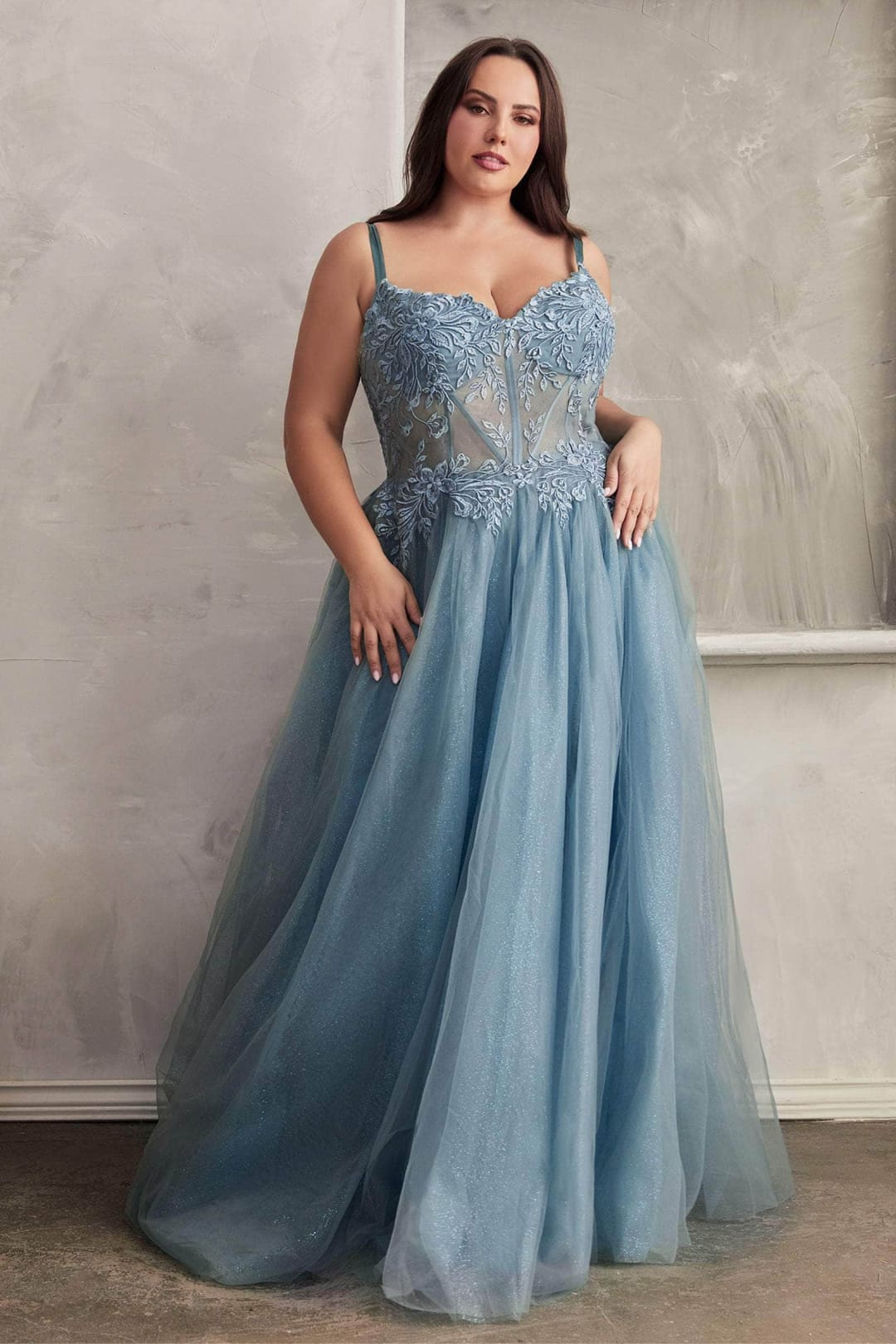 Ladivine C150 - Sweetheart Prom Dress with Foliage Detail - Prom
