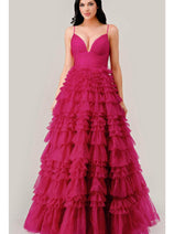 Ladivine C156 - V-Neck Sleeveless Empire Ballgown