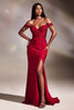 Ladivine CA106 Stunning Hot Stone Embellished Red Carpet Dress