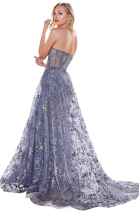 Ladivine by Cinderella Divine Dresses - Ladivine CB046 Sparkling Strapless Bustier Gown - Prom