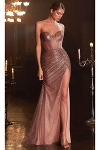 Ladivine CB084 - Glitter Corset Prom Dress - Prom