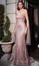 Ladivine CB093 - Strapless Glitter Detail Prom Dress - Prom