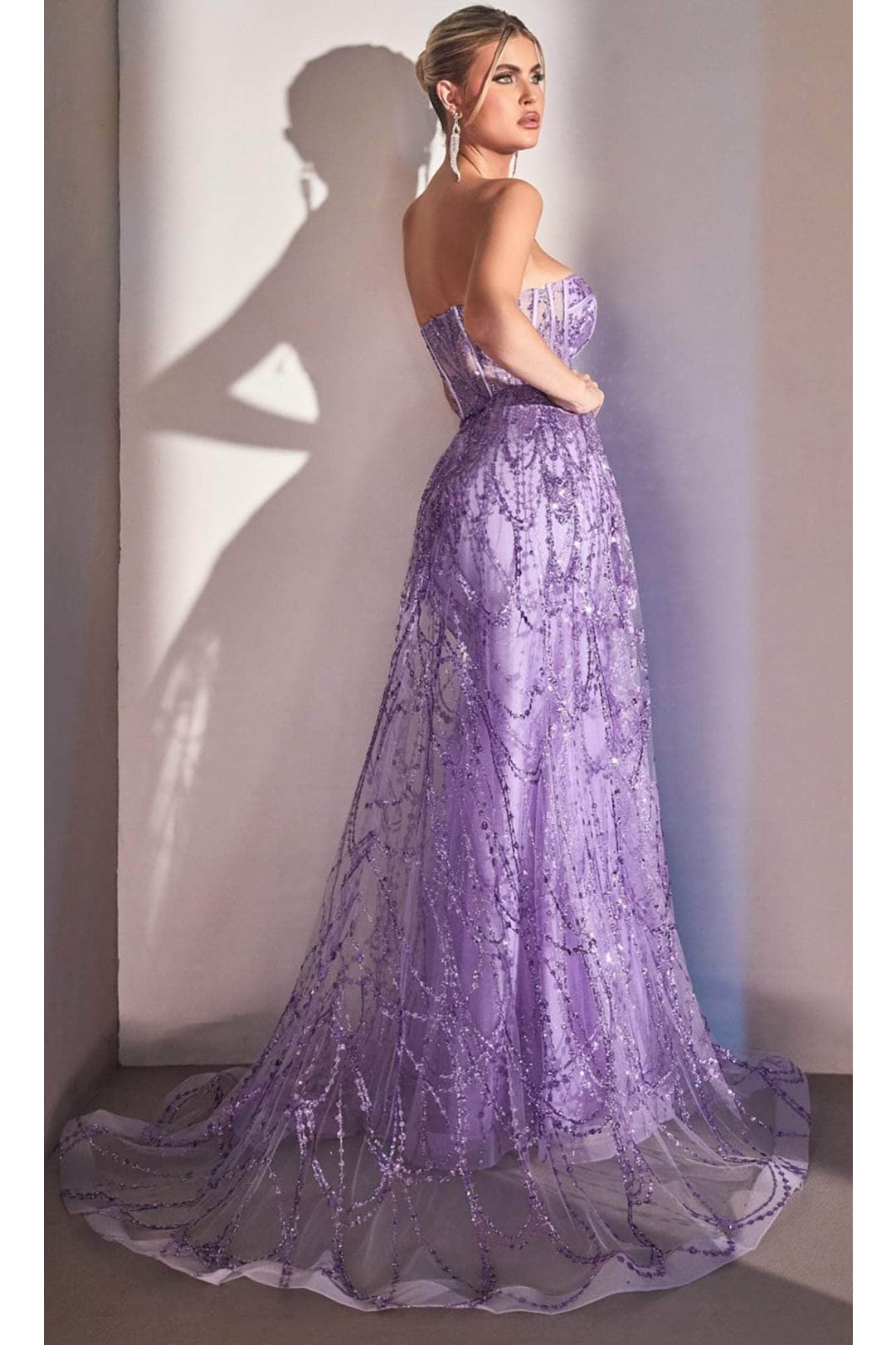 Ladivine CB095 - Strapless Overskirt Evening Dress - Prom