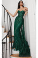 Ladivine CB095 - Strapless Overskirt Evening Dress - Prom