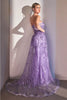 Ladivine CB095 Sweetheart Glitter Corset Fit Overskirt Evening Gown - Dress