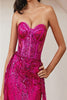 Ladivine CB095 Sweetheart Glitter Corset Fit Overskirt Evening Gown - Dress