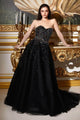 Ladivine CB114 - Bejeweled A-Line Strapless Prom Gown - Prom