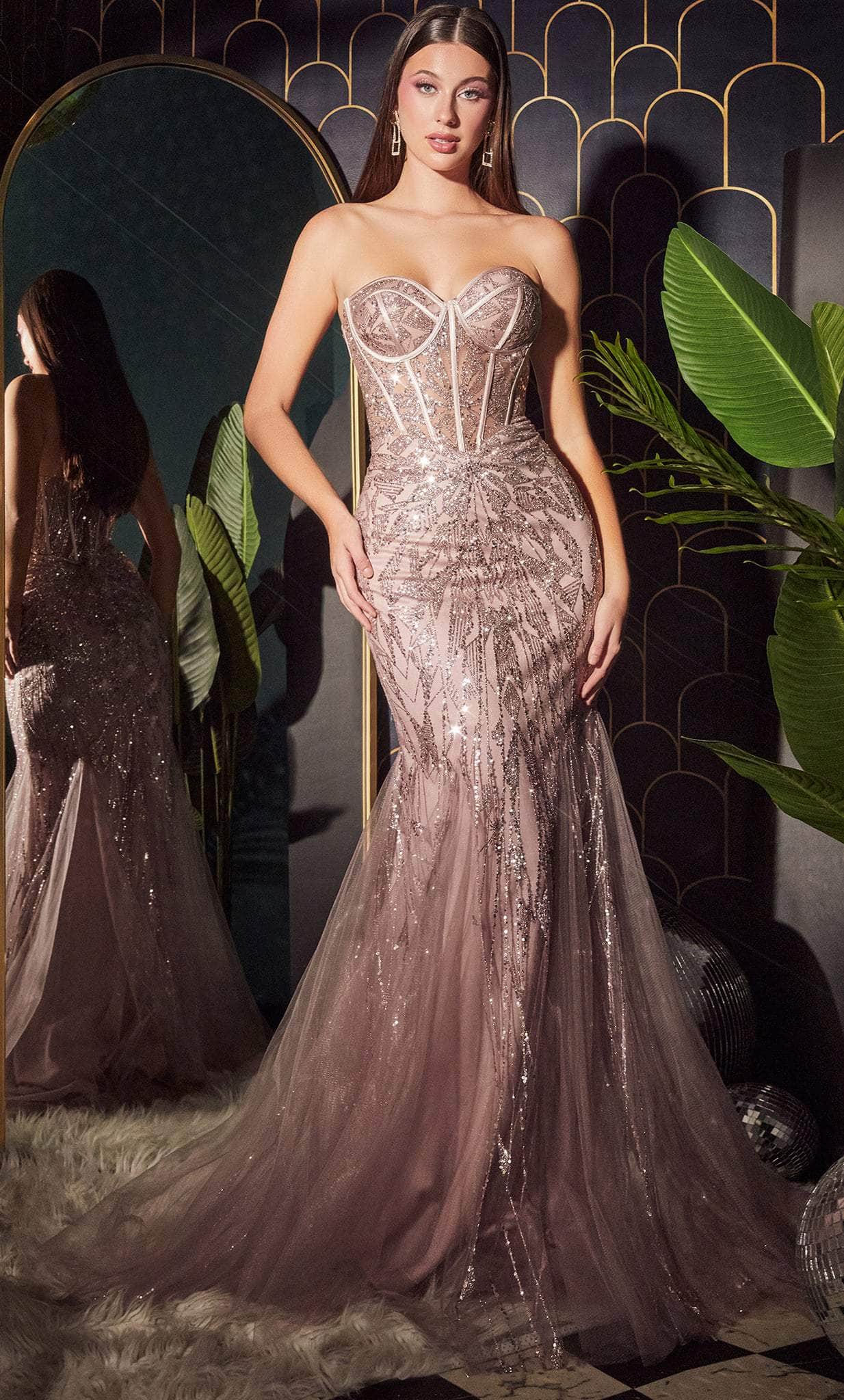 Ladivine CB116 - Strapless Beaded Mermaid Gown - Prom