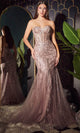 Ladivine CB116 - Strapless Beaded Mermaid Gown - Prom