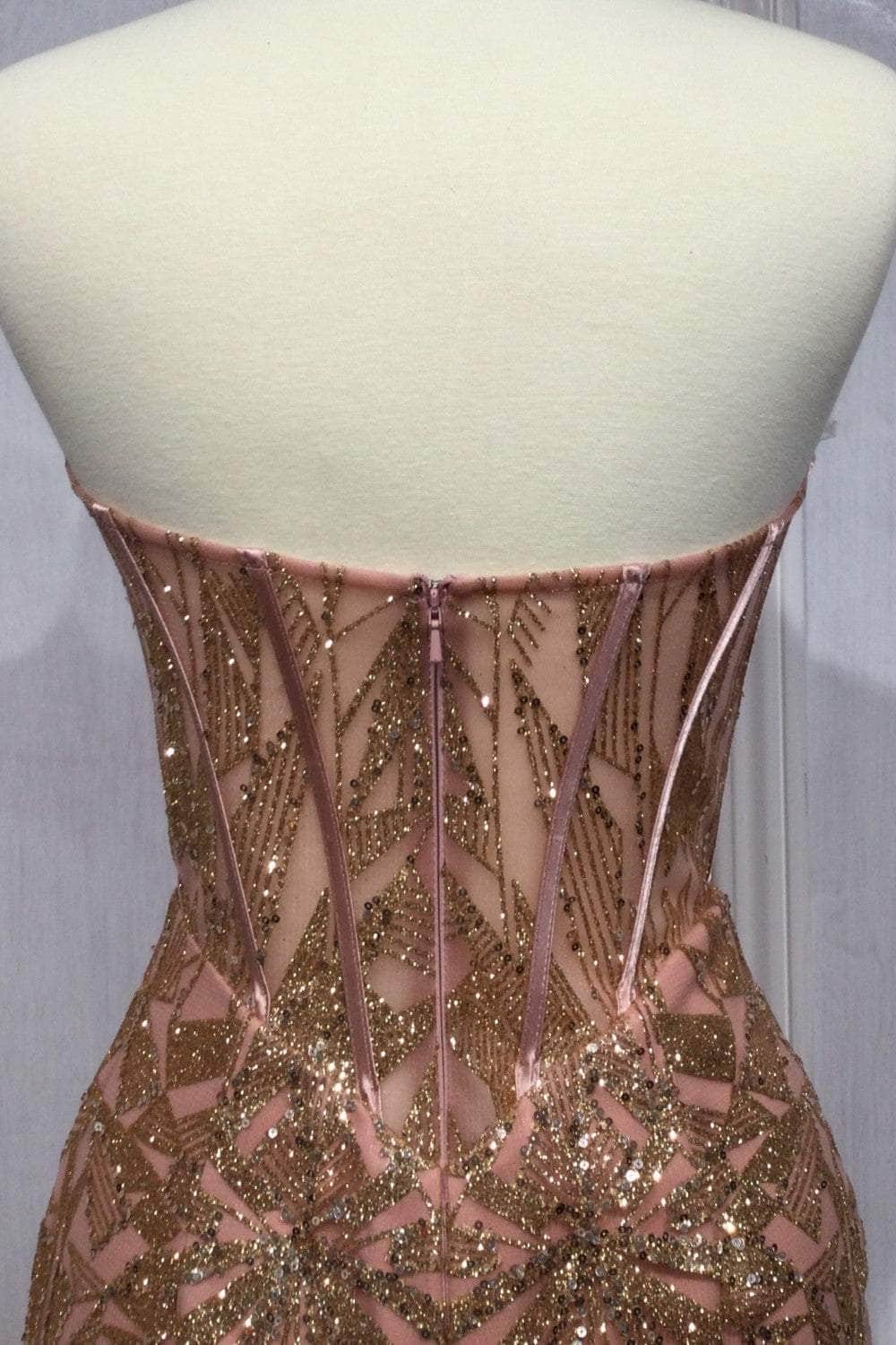 Ladivine CB116 - Strapless Beaded Mermaid Gown - Prom