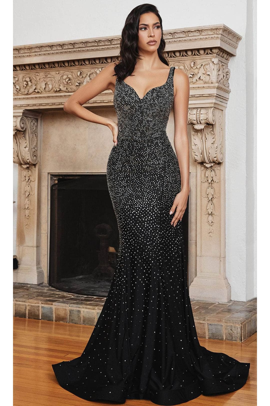 Ladivine CB119 - Scoop Back Rhinestone Prom Gown - Prom