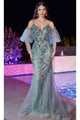 Ladivine CB121 - Butterfly Applique Sleeveless Gown - Prom