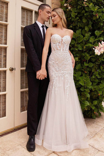 Ladivine CB126W - Strapless Mermaid Bridal Gown - Prom