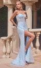 Ladivine CB136 - Pearl Beaded Illusion Dress - Prom