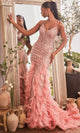 Ladivine CC1608 - Sleeveless Plunging V-Neck Prom Gown - Prom