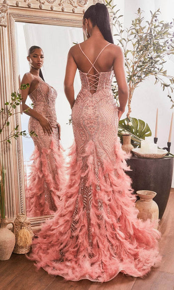 Ladivine CC1608 - Sleeveless Plunging V-Neck Prom Gown - Prom