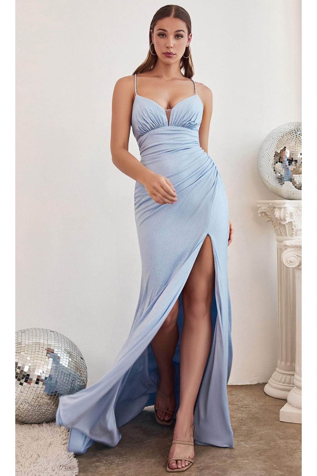 Ladivine CC2162 - Lace Up Back Prom Dress - Prom