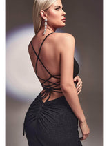 Black Christmas & Holiday Dress in Satin by Ladivine CC2162
