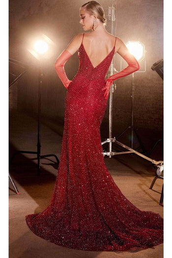 Ladivine CC2167 - Sheer Corset Beaded Evening Gown - Prom