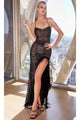 Ladivine CC2309 - Lace-Up Back Sequin Embellished Prom Gown - Prom
