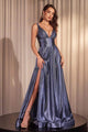 Ladivine CC2349C - Plunging V-Neck Sleeveless Prom Gown - Prom