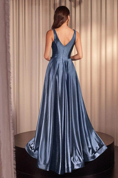 Ladivine CC2349C - Plunging V-Neck Sleeveless Prom Gown - Prom