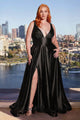 Ladivine CC2349C - Plunging V-Neck Sleeveless Prom Gown - Prom