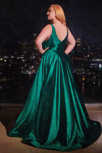 Ladivine CC2349C - Plunging V-Neck Sleeveless Prom Gown - Prom
