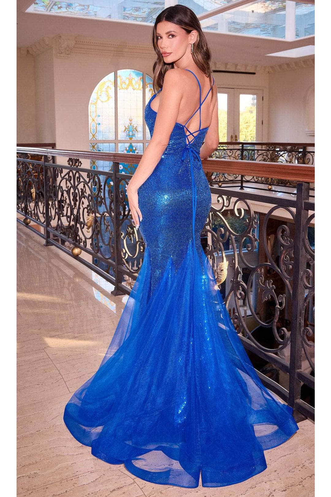 Ladivine CC4006 Plunging V-Neck Prom Gown - Prom