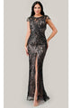 Ladivine CC4007 - Cap Sleeve Sequin Embellished Gown - Prom