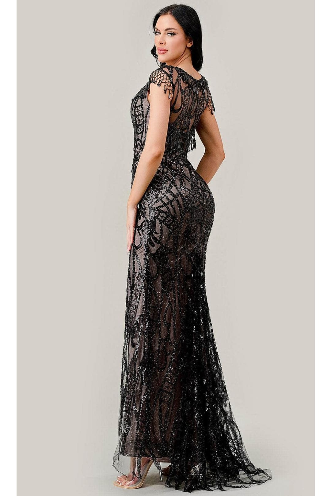 Ladivine CC4007 - Cap Sleeve Sequin Embellished Gown - Prom