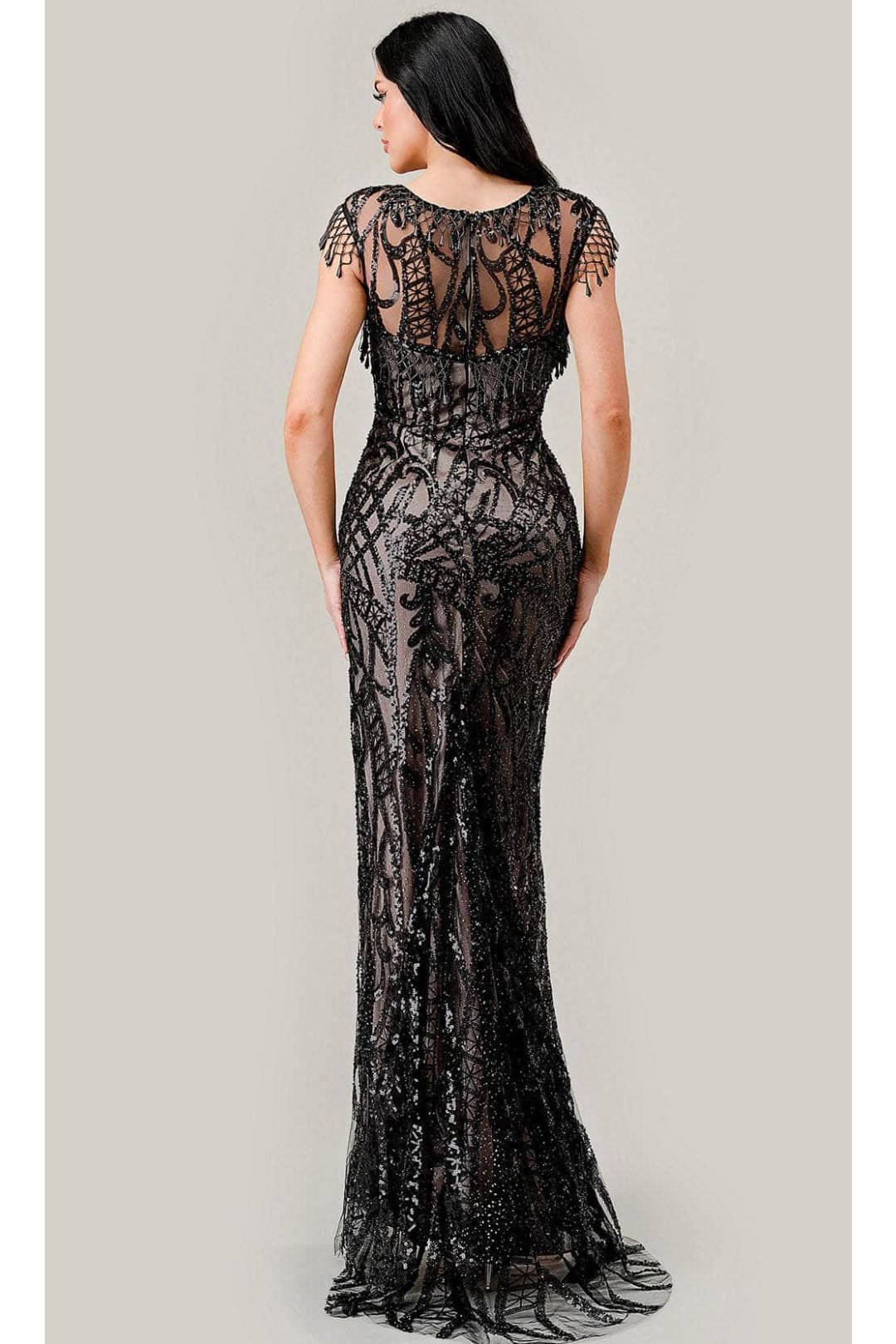 Ladivine CC4007 - Cap Sleeve Sequin Embellished Gown - Prom