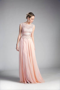 Ladivine CD0113 - Embellished Illusion A-Line Formal Dress - Prom