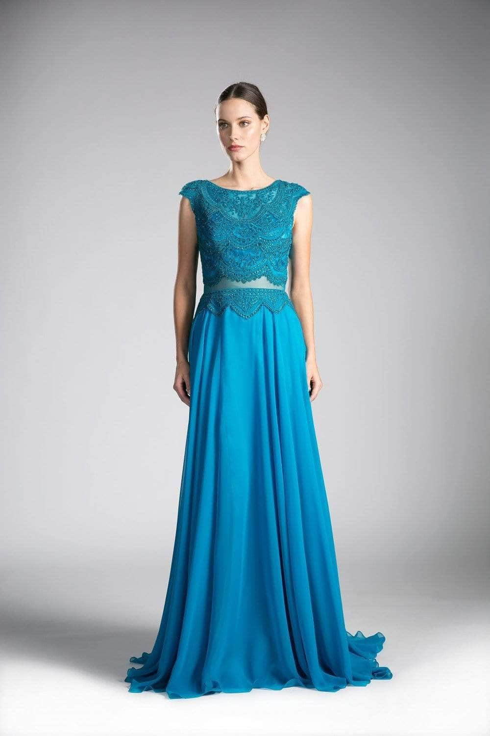 Ladivine CD0113 - Embellished Illusion A-Line Formal Dress - Prom