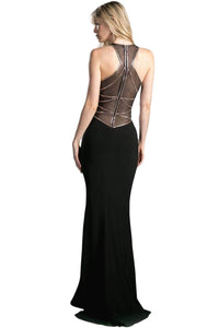 Ladivine CD0116 - Sleeveless Illusion Beaded Sheath - Prom