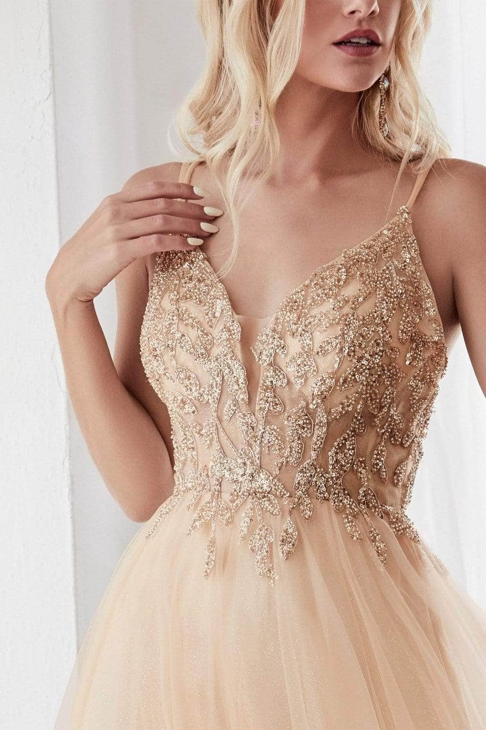 Ladivine CD0154 - Beaded A-Line Junior Prom Dress - Prom