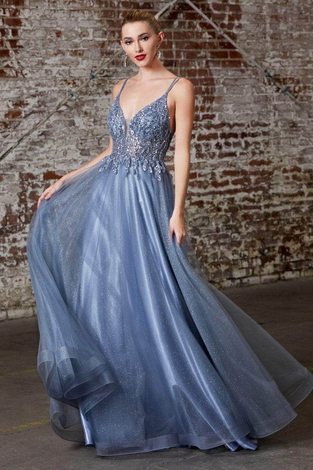 Ladivine CD0154 - Beaded A-Line Junior Prom Dress - Prom