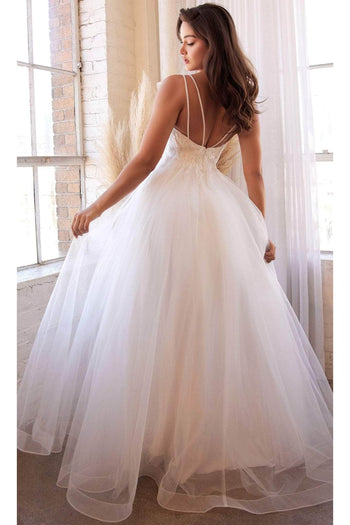 Ladivine CD0154W – Pearl Beaded Tulle Bridal Gown - Prom