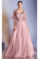 Ladivine CD0175 - Embellished V-Neck A-Line Gown - Prom