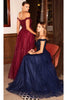 Ladivine CD0177 - Glittering A-Line Gown with Metallic Lace - Prom