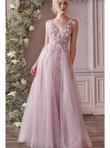 Ladivine CD0181 - Floral Appliqui Prom Dress