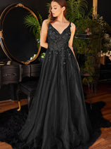 Ladivine CD0181 - Floral Appliqui Prom Dress