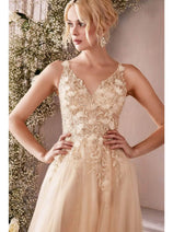 Ladivine CD0181 - Floral Appliqui Prom Dress
