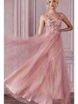 Ladivine CD0181 - Floral Appliqui Prom Dress